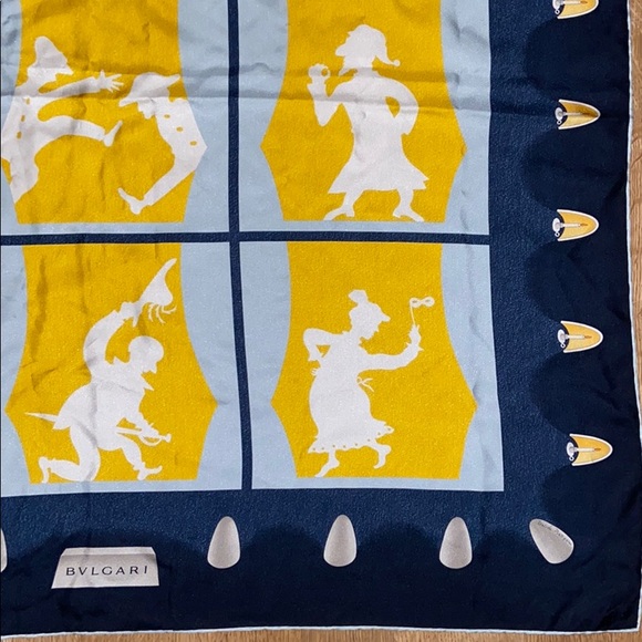๐ฎ๐น BVLGARI VINTAGE Italian Luxury Silk Scarf BULGARI x Davide Pizzigoni Shawl - Picture 8 of 14